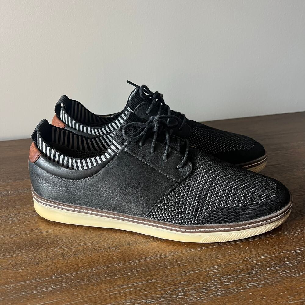 Johnston & Murphy Mens Duncan Black Knit Leather  Lace Up Shoe- Size 10.5M - Picture 4 of 10